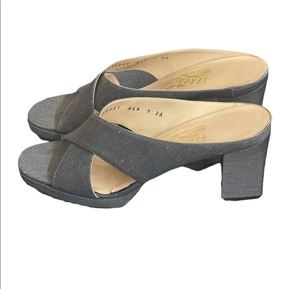 Salvatore Ferragamo Grey leather strap sandals size 8 - Picture 6 of 10